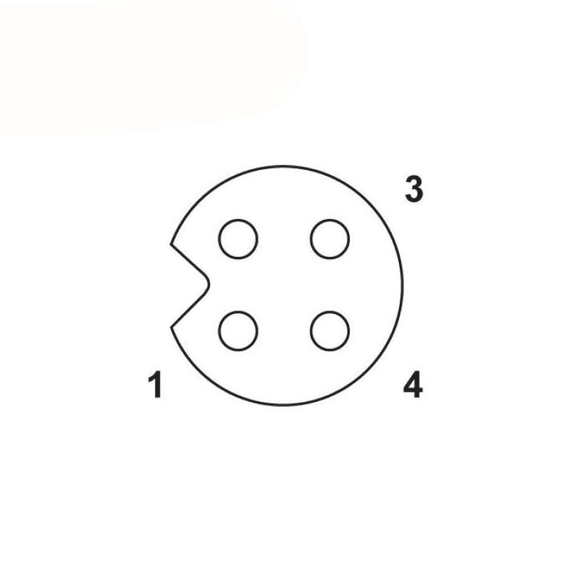 M5 3pins A code female straight front panel mount connector,unshielded,single wires,26AWG 0.14mm²,brass with nickel plated shell
